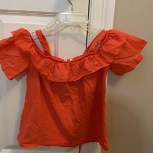 Gap kids off the shoulder coral top
